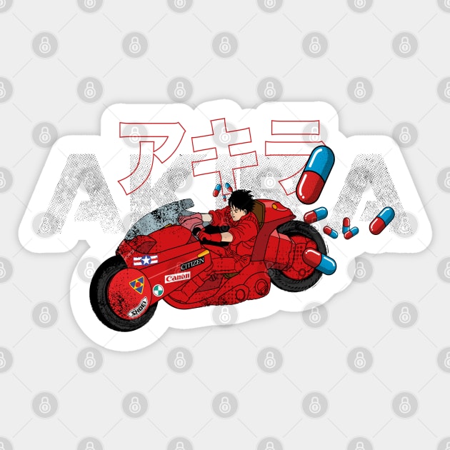 Akira bike & pills Sticker by redwane